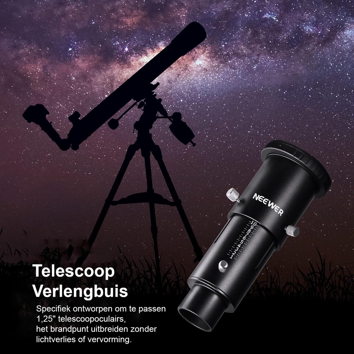 Neewer 1.25 inch Telescoop Camera Adapter en Verlengbuis voor Nikon DSLR