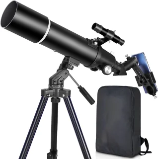 NIVA® Sterrenkijker - Refractor Sterrenkijker voor Maan en Sterren - Astronomietelescoop – Zwart - 40cm x 20cm x 12cm