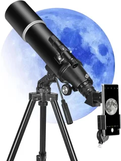 NIVA® Sterrenkijker - Refractor Sterrenkijker voor Maan en Sterren - Astronomietelescoop – Zwart - 40cm x 20cm x 12cm