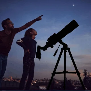 NIVA® Sterrenkijker - Refractor Sterrenkijker voor Maan en Sterren - Astronomietelescoop – Zwart - 40cm x 20cm x 12cm