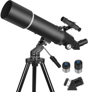 NIVA® Sterrenkijker - Refractor Sterrenkijker voor Maan en Sterren - Astronomietelescoop – Zwart - 40cm x 20cm x 12cm