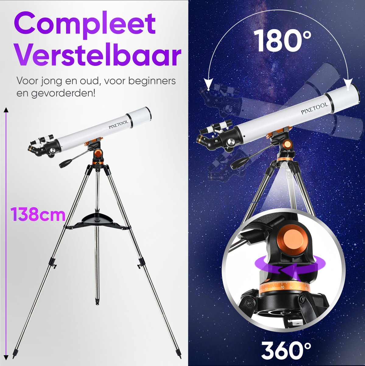 Pixetool Telescoop 70070 - Sterrenkijker met Statief en Draagtas