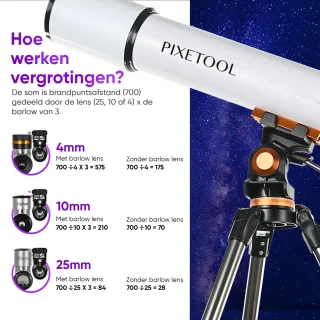 Pixetool Telescoop 70070 - Sterrenkijker met Statief en Draagtas