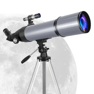De Refractietelescoop 80mm Sterrenkijker - Grijs in één oogopslag