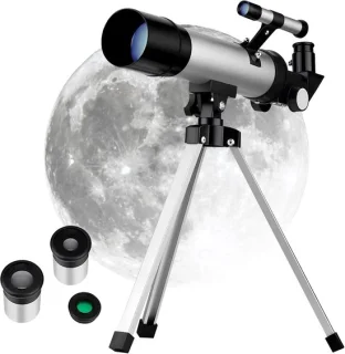 Refractor telescoop - 28x40x35 cm - zilver