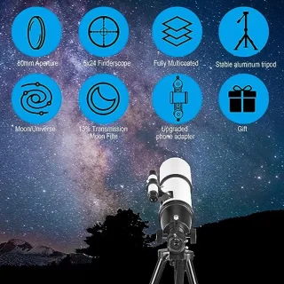 Refractortelescoop 80/600 mm