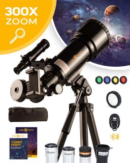 RP Telescoop 300x Zoom met 3 Lenzen en Filterset - Zwart