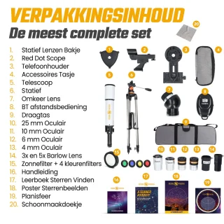 RP telescoop 625x wit met statief en accessoires deluxe set