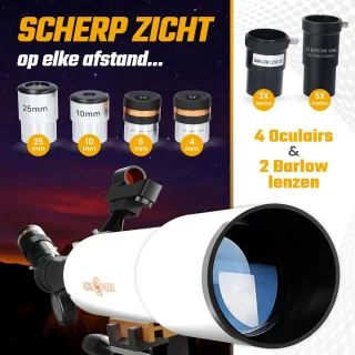 RP telescoop 625x wit met statief en accessoires deluxe set