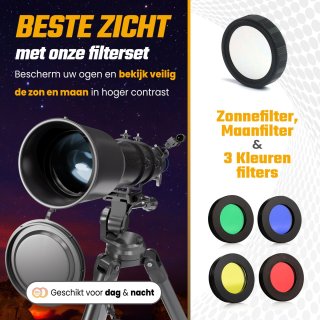 RP Telescoop 875x Zoom Met 6 Lenzen En Accessoires Zwart Metallic
