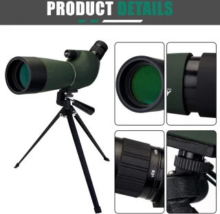 Spotting Scope IP65 Waterdicht 45° Oculair BAK-4 met Statief en Telefoon Adapter