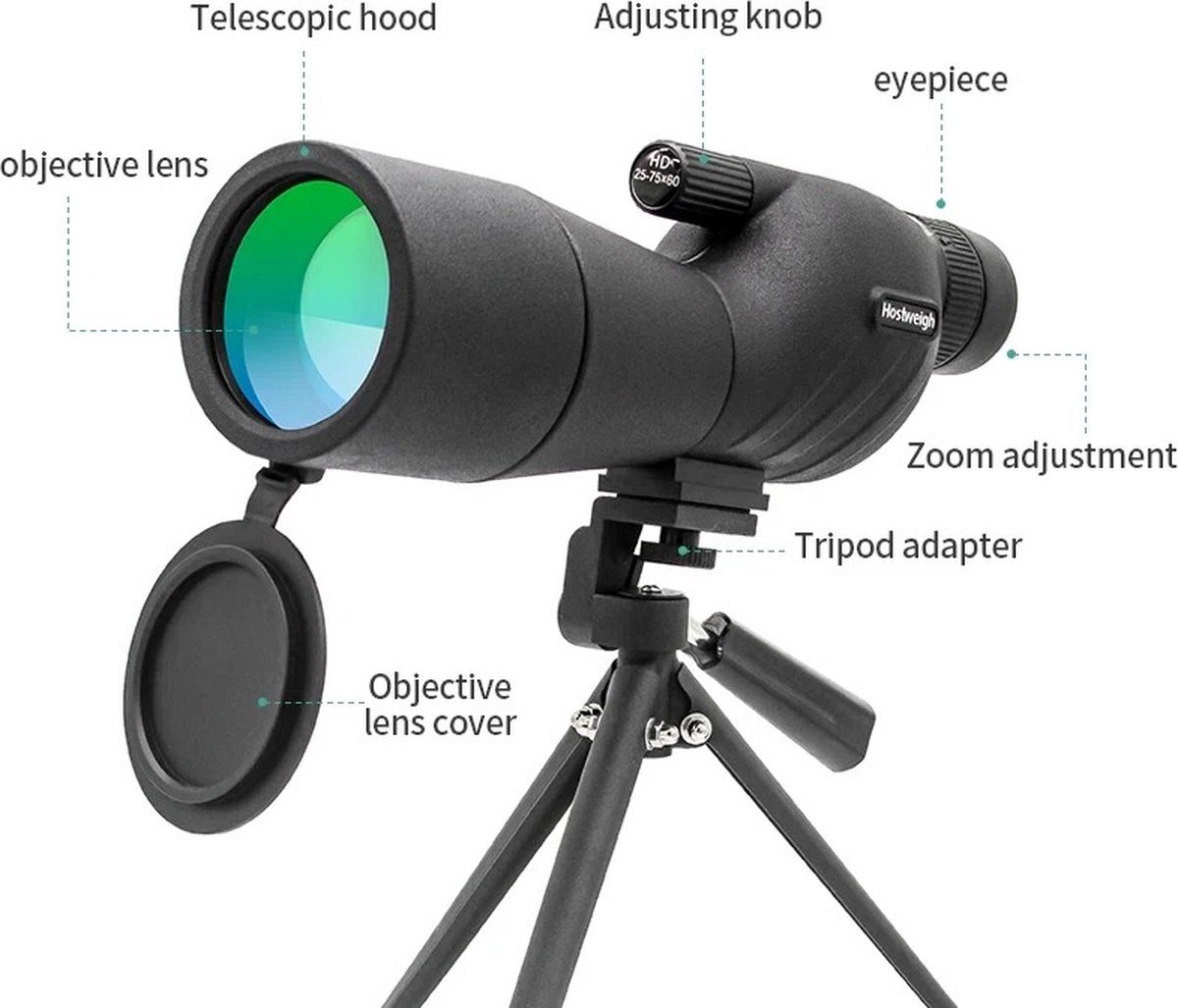 Spotting Scope Telescoop 45° met Tafelstatief en Telefoonadapter