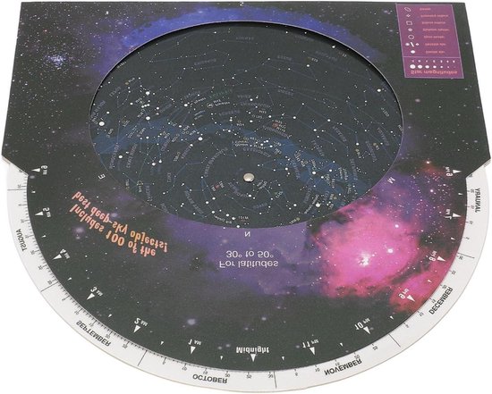 Sterrenkaartgids met richtfinder voor telescoop 30-50° Noord review