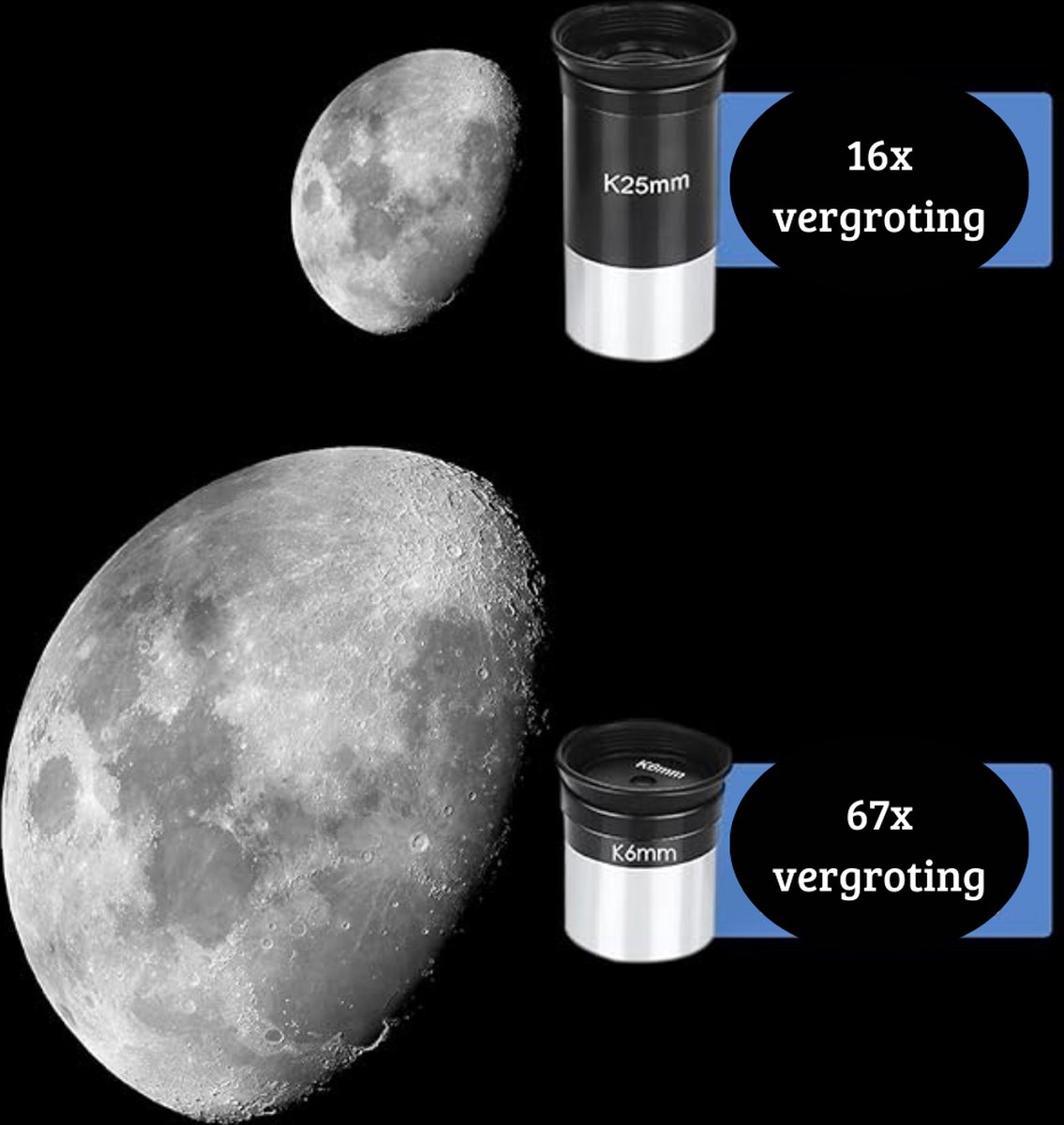 Sterrenkijker 70/400 Astronomische Telescoop met Aluminium Statief en Rugtas