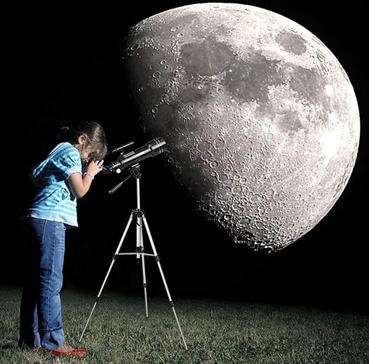 Sterrenkijker 70/400 Astronomische Telescoop met Aluminium Statief en Rugtas
