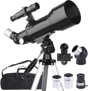 Sterrenkijker kinderen 70 mm met statief, zwart