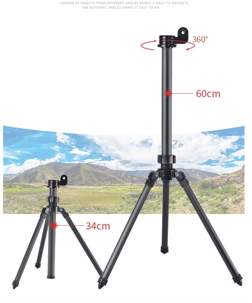 Sterrenkijker Telescoop 3 Oculairs met Statief Zilver-Rood-Zwart