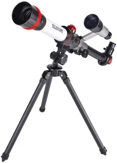 Sterrenkijker Telescoop 3 Oculairs met Statief Zilver-Rood-Zwart