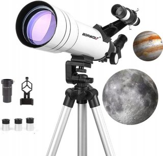 Sterrenkijker Telescoop 333x Zoom met Statief en Telefoonhouder Wit