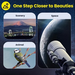 Sterrenkijker Telescoop 333x Zoom met Statief en Telefoonhouder Wit