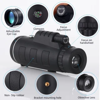 Sterrenkijker Telescoop 80x100 HD met Ministatief en Telefoonadapter