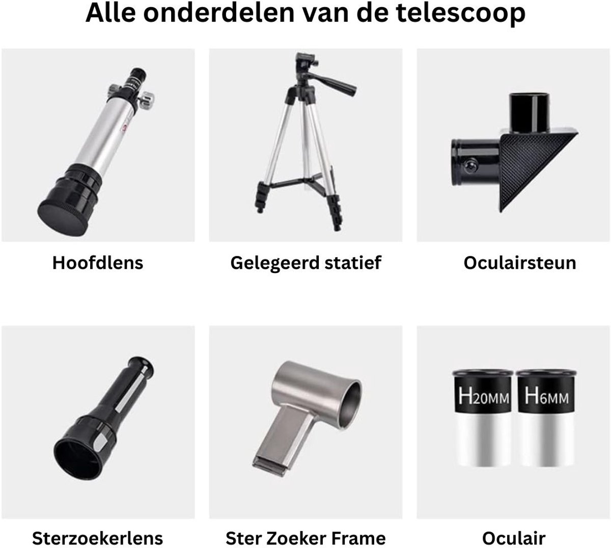 Sterrenkijker Telescoop met Statief Zilver/Zwart