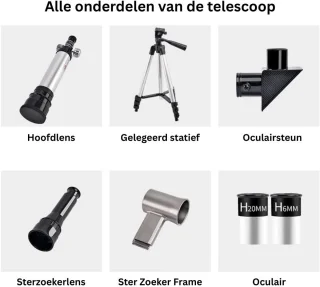 Sterrenkijker Telescoop met Statief Zilver/Zwart