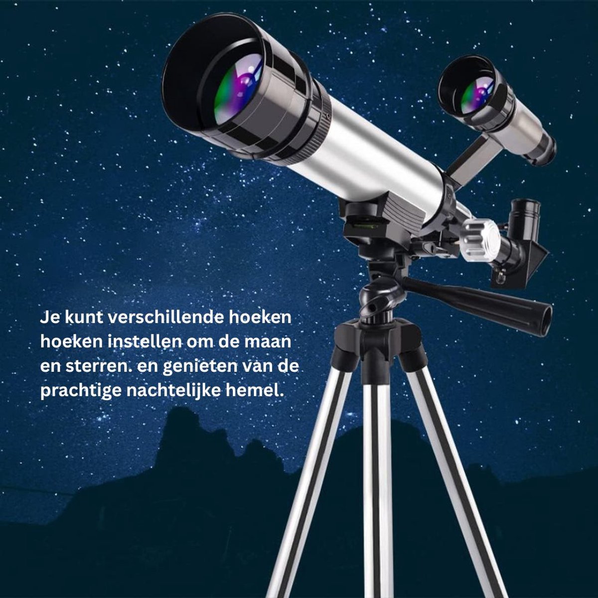 Sterrenkijker Telescoop met Statief Zilver/Zwart