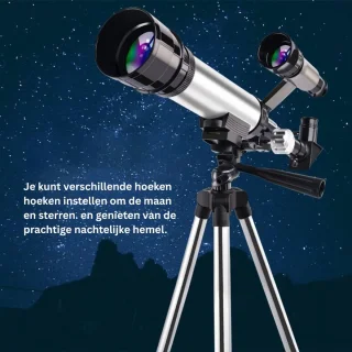 Sterrenkijker Telescoop met Statief Zilver/Zwart