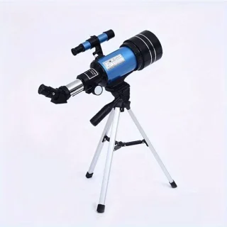 Sterrenkundige telescoop, kort blauw frame