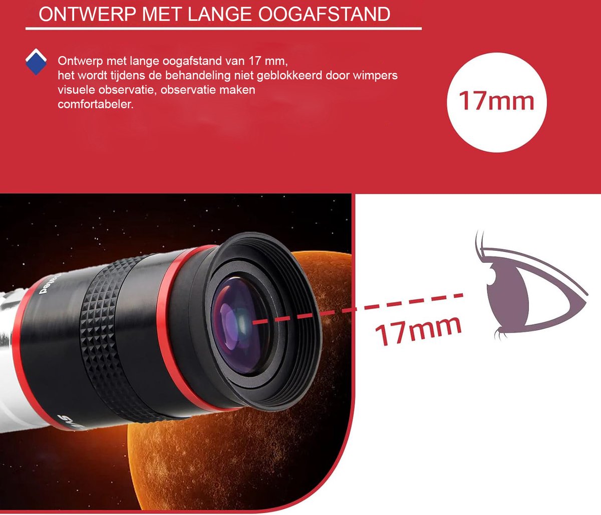 Svbony 1,25 inch 9 mm Oculair Telescoop Ultragroothoek