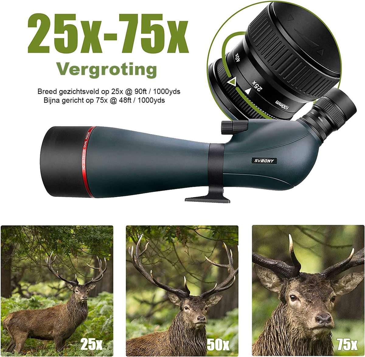 SVBony SV406 20-75x100 Spotting Scope