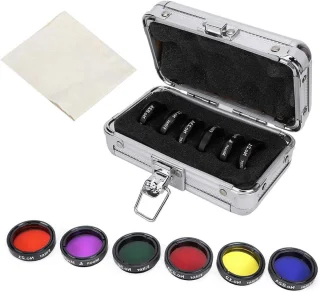 De Telescoop maanfilterset 1,25 inch oculairfilters in één oogopslag