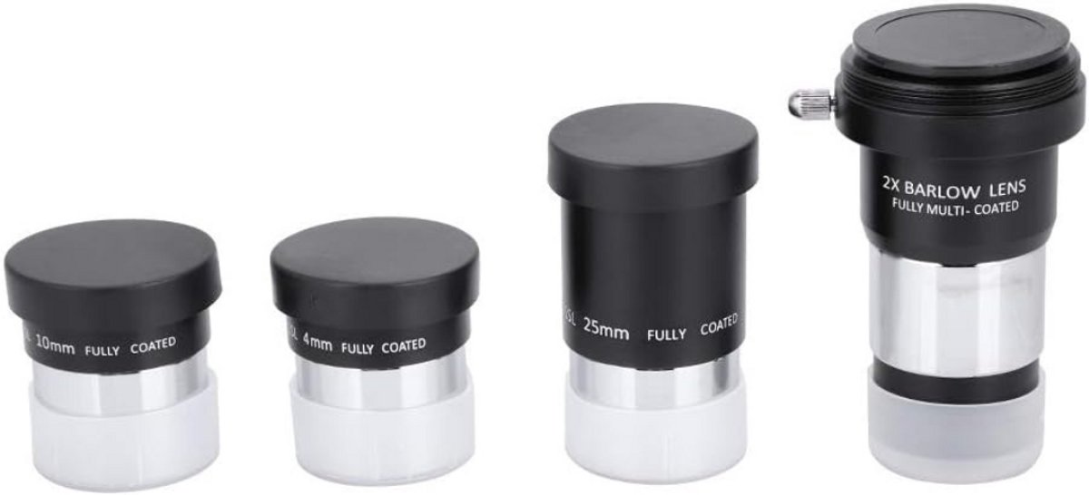 Telescoop Oculair Set 1.25 Inch Plössl 4mm 10mm 25mm 2X Barlow Lens