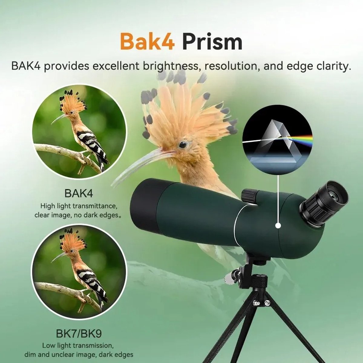 Telescoop Spotting Scope Monocular Verrekijker Bak4 FMC Waterdicht Met Statief