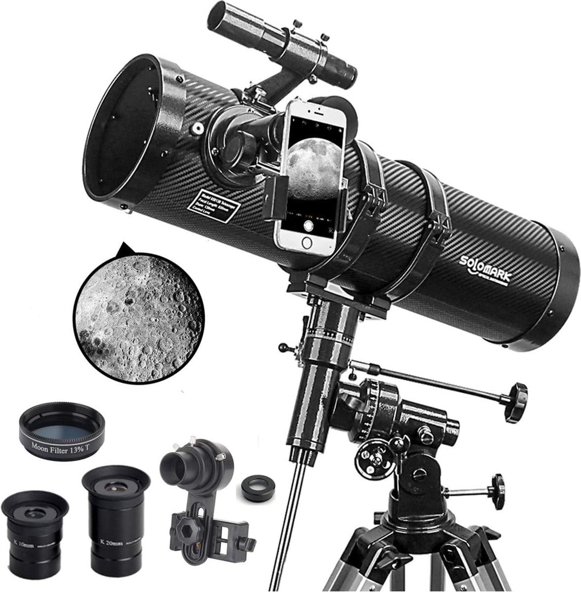 Telescoop Sterrenkijker 1.5X met Telefoonadapter en Maanfilter