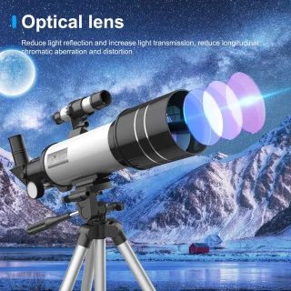 Telescoop voor kinderen en volwassenen, refractortelescoop van 70 mm met brandpuntsafstand van 400 mm