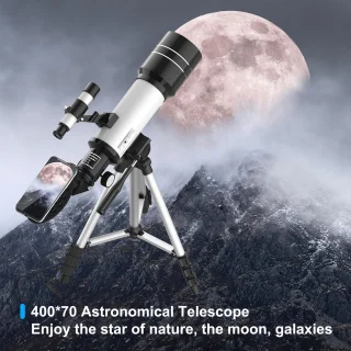 Telescoop voor kinderen en volwassenen, refractortelescoop van 70 mm met brandpuntsafstand van 400 mm