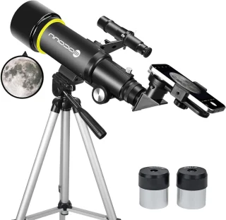Telescoop voor volwassenen - Reistelescoop sterrenkijker - 400 mm brandpuntsafstand - zwart