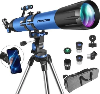 Telescopische telescoop voor volwassenen en kinderen, 90 mm diafragma, 800 mm brandpuntsafstand, inclusief statief en telefoonadapter