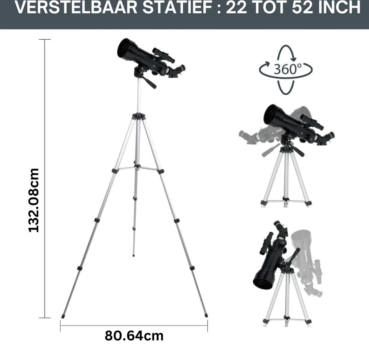 Travel Scope 70 Refractortelescoop met Draagbare Rugzak
