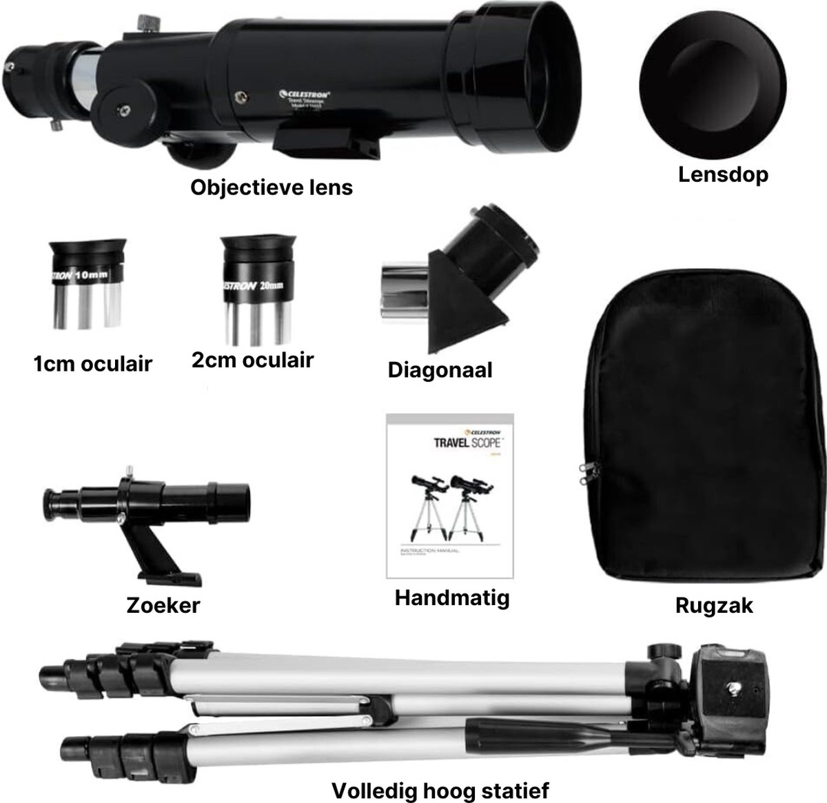 Travel Scope 70 Refractortelescoop met Draagbare Rugzak