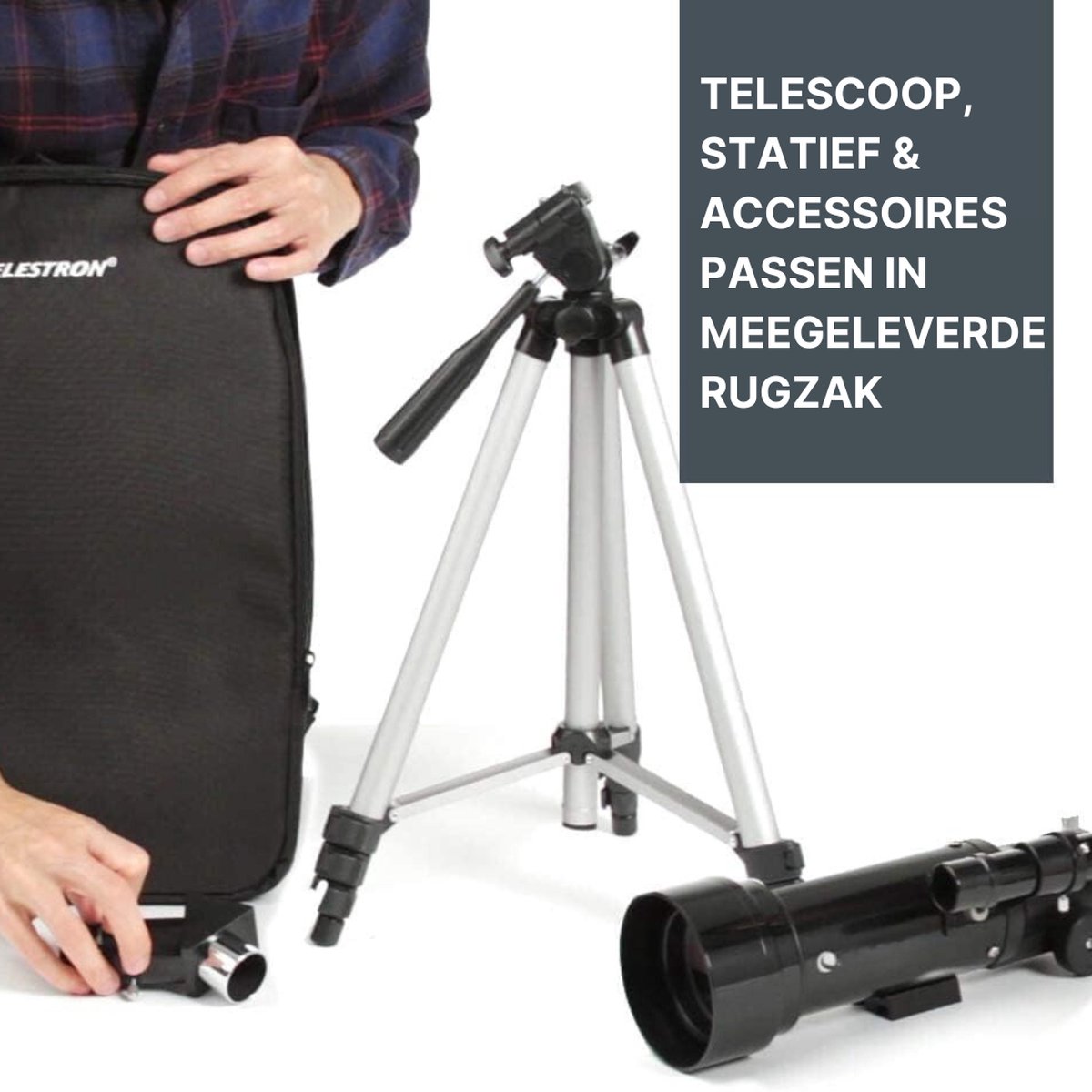 Travel Scope 70 Refractortelescoop met Draagbare Rugzak