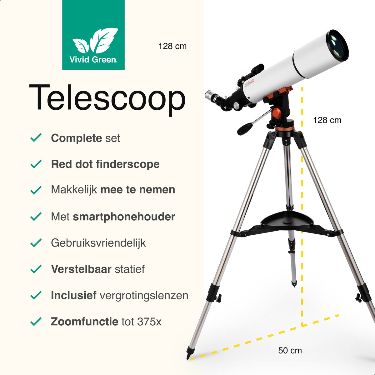Vivid Green Telescoop 375x Wit