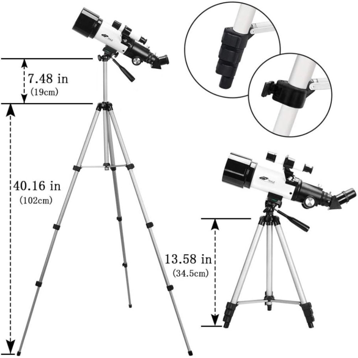 Zavira Telescoop Maan 44x Zwart