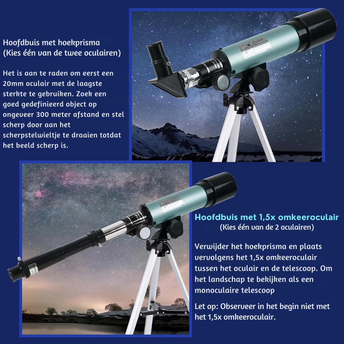 Zavira Telescoop Maan Zoom 90X Zwart