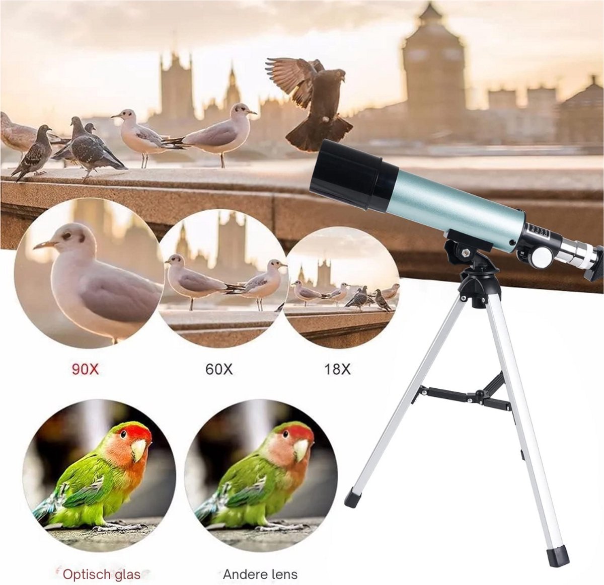 Zavira Telescoop Maan Zoom 90X Zwart