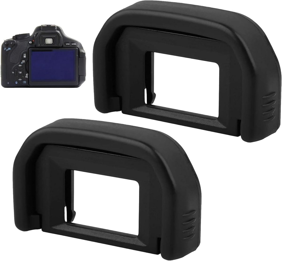 De Zeynomax Oogschelpen voor Canon EF 100D 550D 600D 650D 700D 750D 760D 1000D 1100D - Set van 2 zwart in één oogopslag