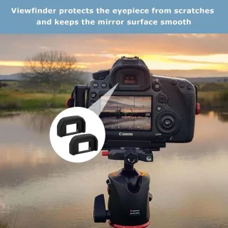 Zeynomax Oogschelpen voor Canon EF 100D 550D 600D 650D 700D 750D 760D 1000D 1100D - Set van 2 zwart