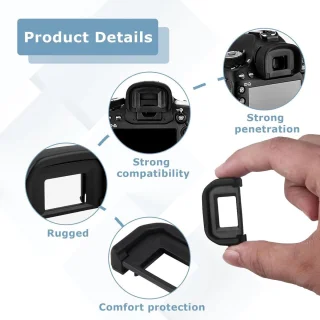 Zeynomax Oogschelpen voor Canon EF 100D 550D 600D 650D 700D 750D 760D 1000D 1100D - Set van 2 zwart